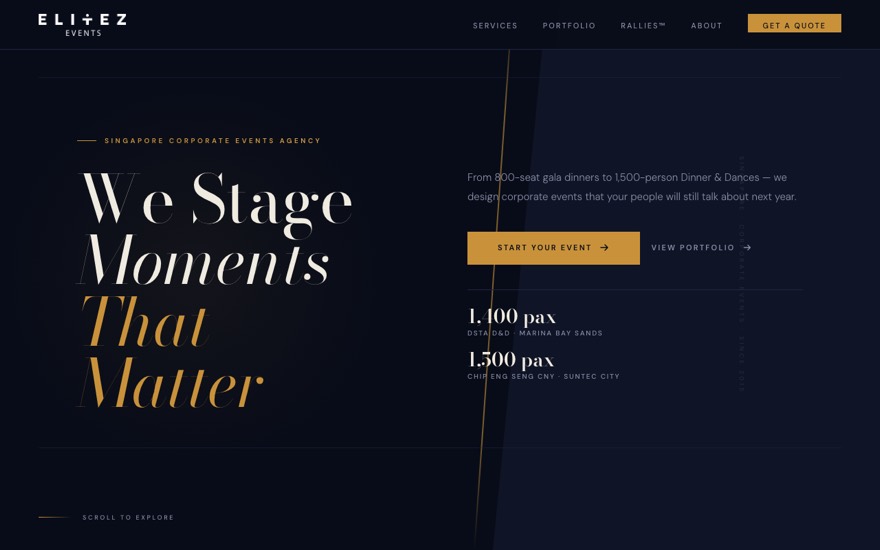 Elitez Events website