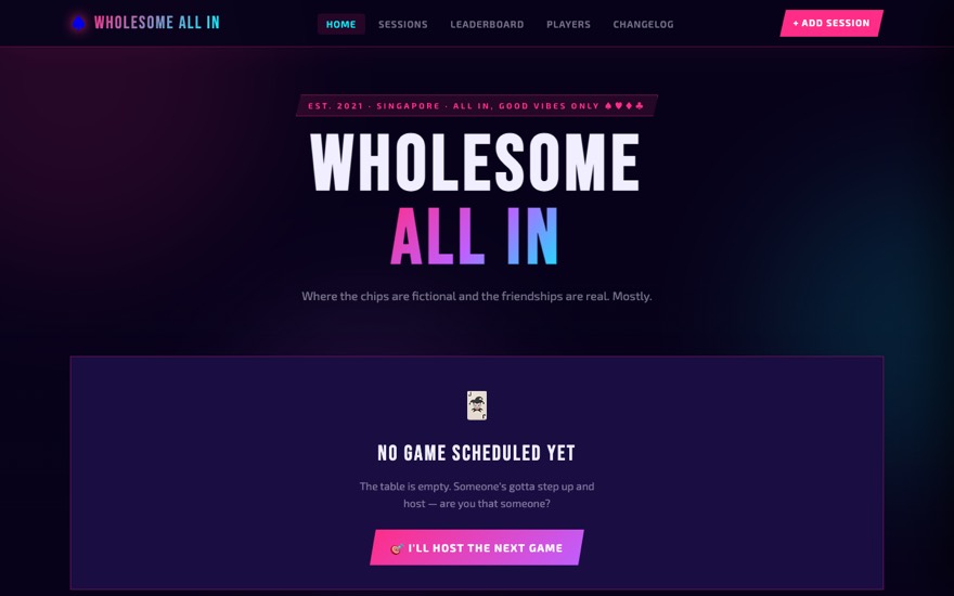 Wholesome ALL IN poker tracker
