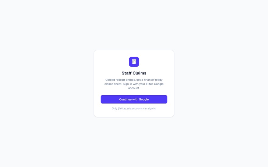 Staff Claims app